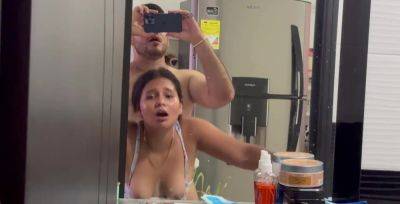 Morning sex in the bathroom with a thicc and teeny Latina on coonylatina.com